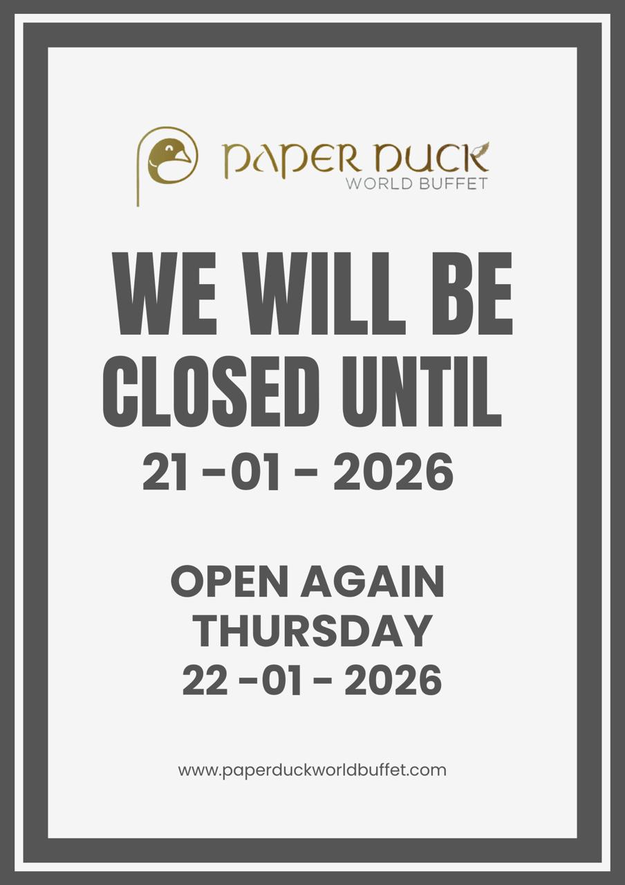 Paper Duck World Buffet Notice